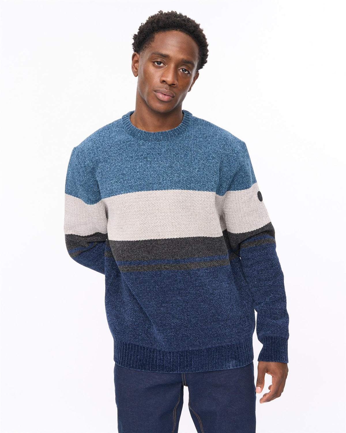 Rikmen Crew Neck Jumper Navy/Teal