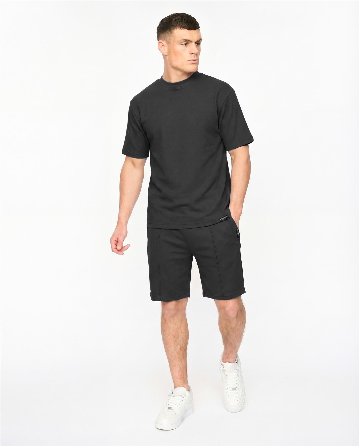 Mens Hartlay T-Shirt & Shorts Set Black