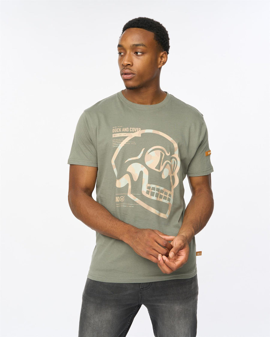 Mens Skullmatic T-Shirt Dark Olive