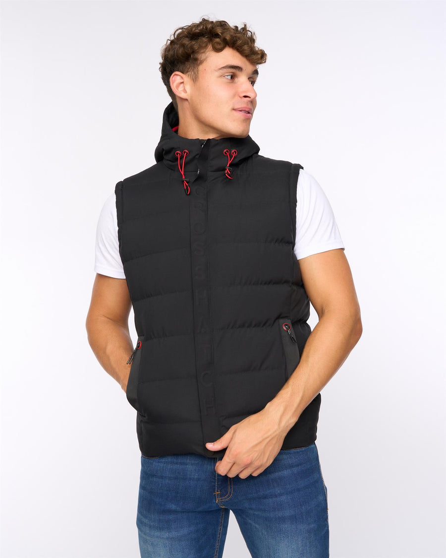 Mens Kampleys Embossed Gilet Black