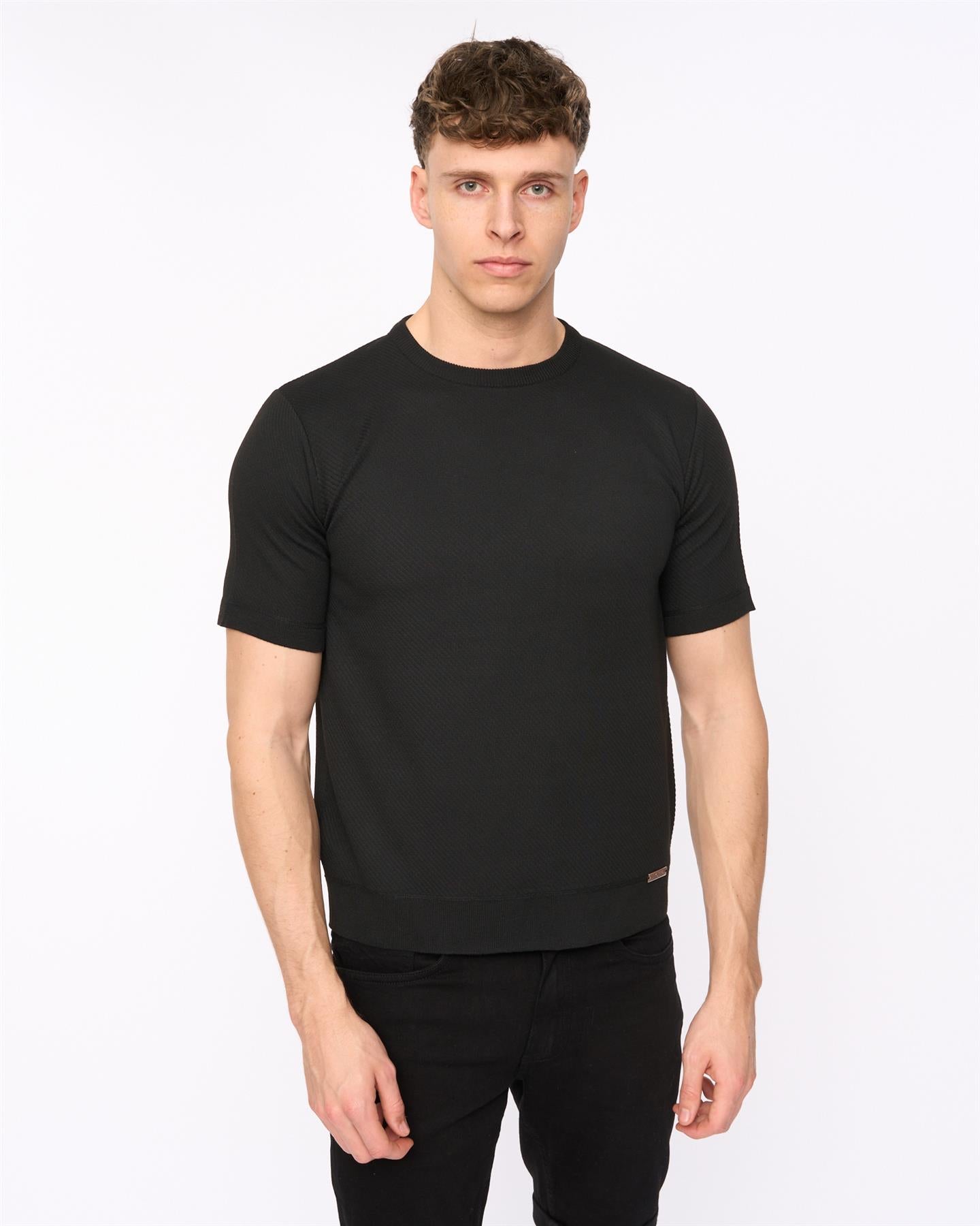 Mens Marvela Knit T-Shirt Black