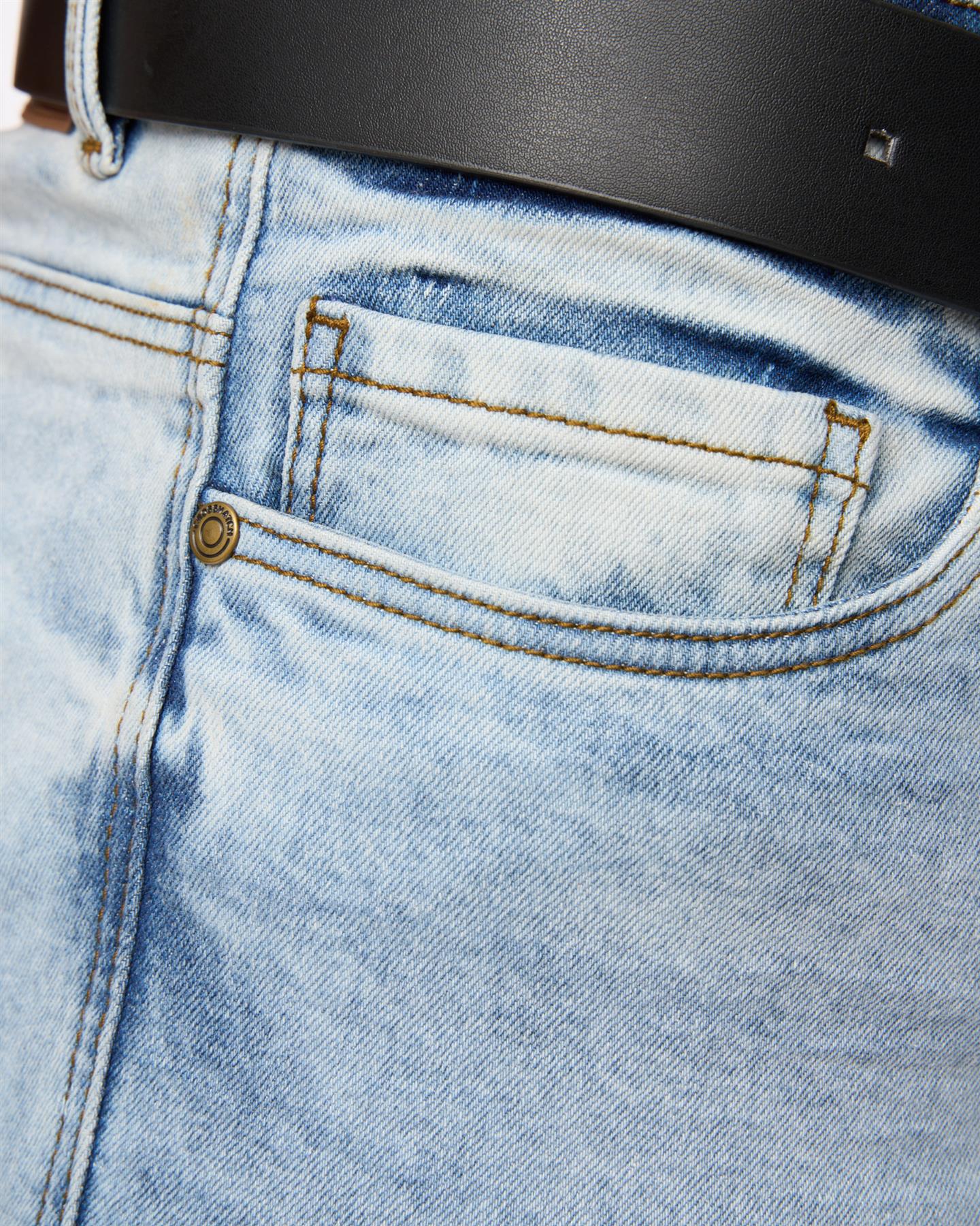 Crosshatch Mens Cadman Straight Jeans Light Wash