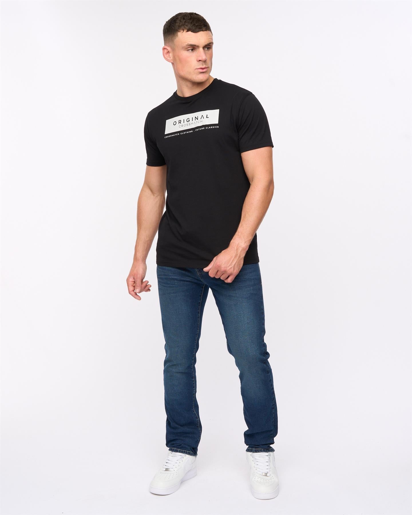 Farrowed Stretch Denim Jeans Dark Wash