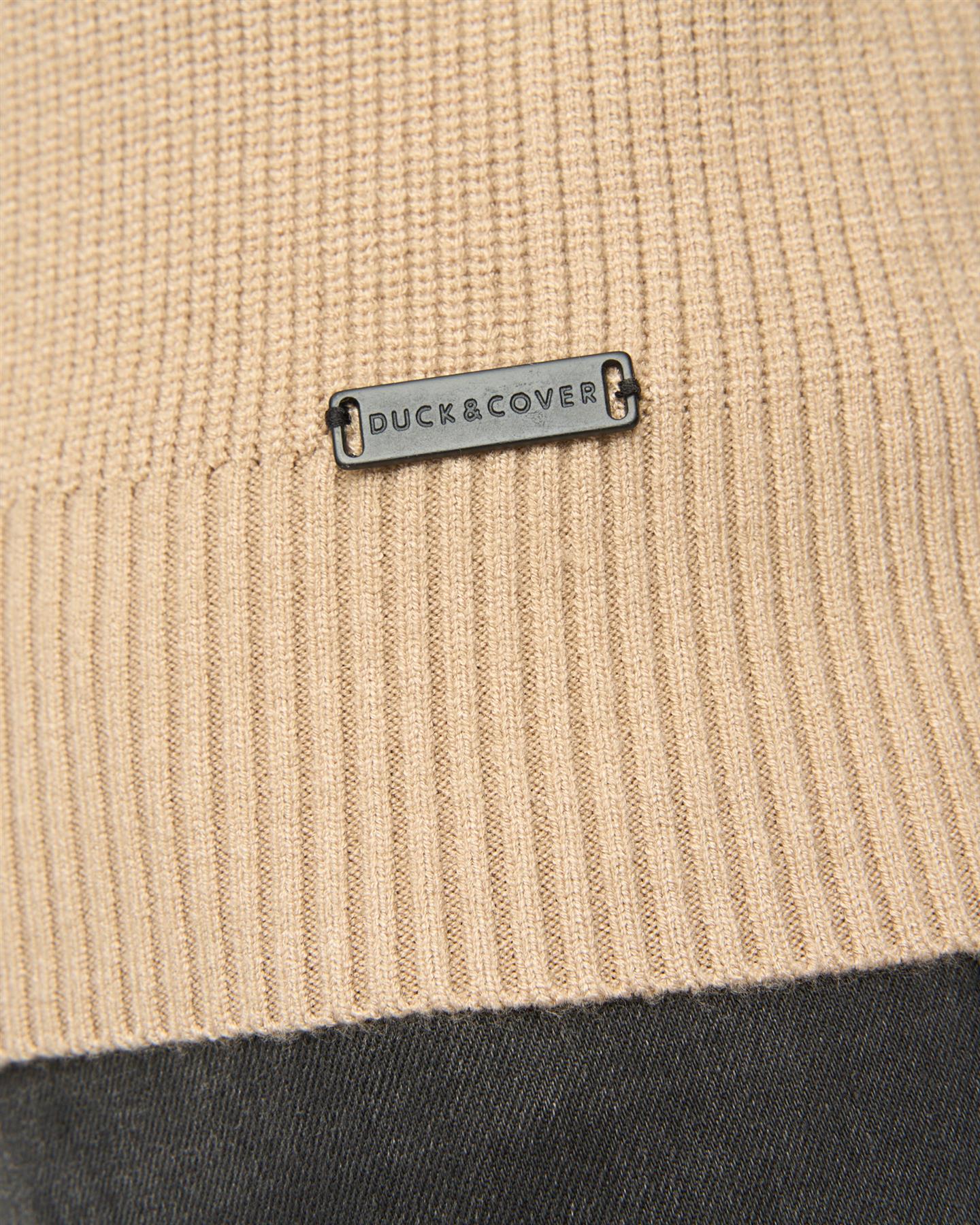 Mens Potenza 1/4 Zip Knit Stone
