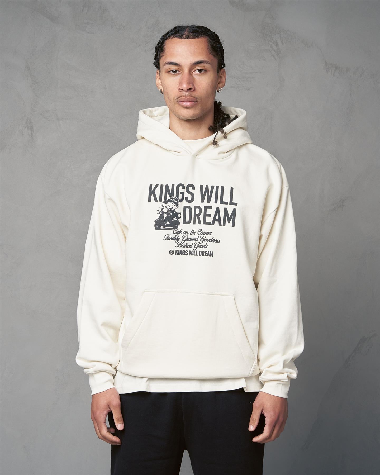 Mens Studio Cafe Boy Hoodie Off White