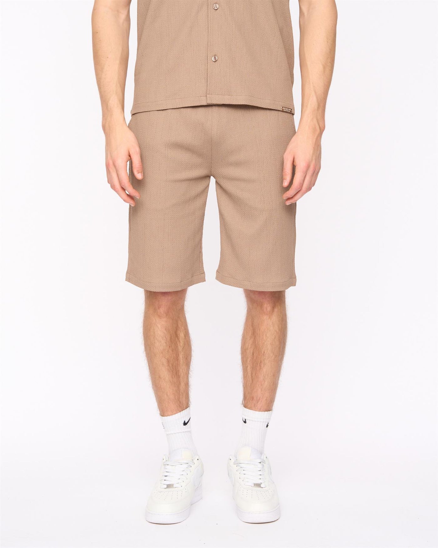 Mens Hingham Shirt & Shorts Set Taupe