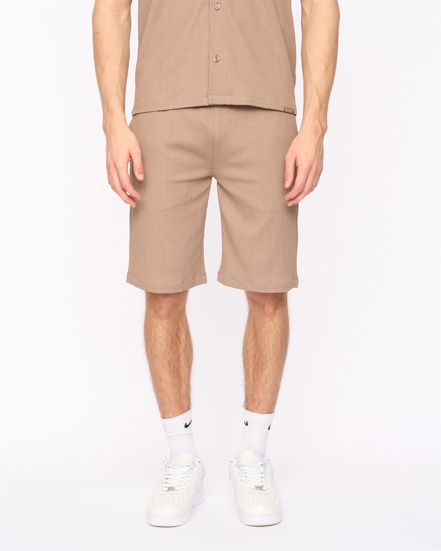 Mens Hingham Shirt & Shorts Set Taupe