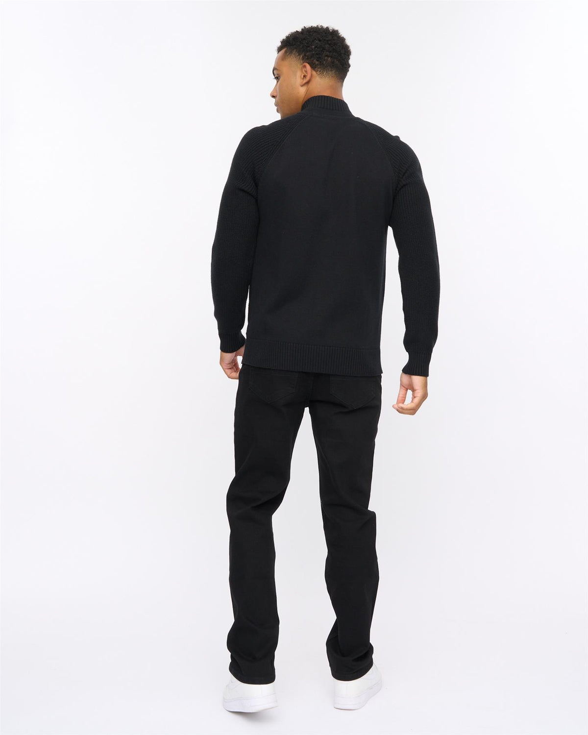 Mens Birchin Zip Thru Knit Black