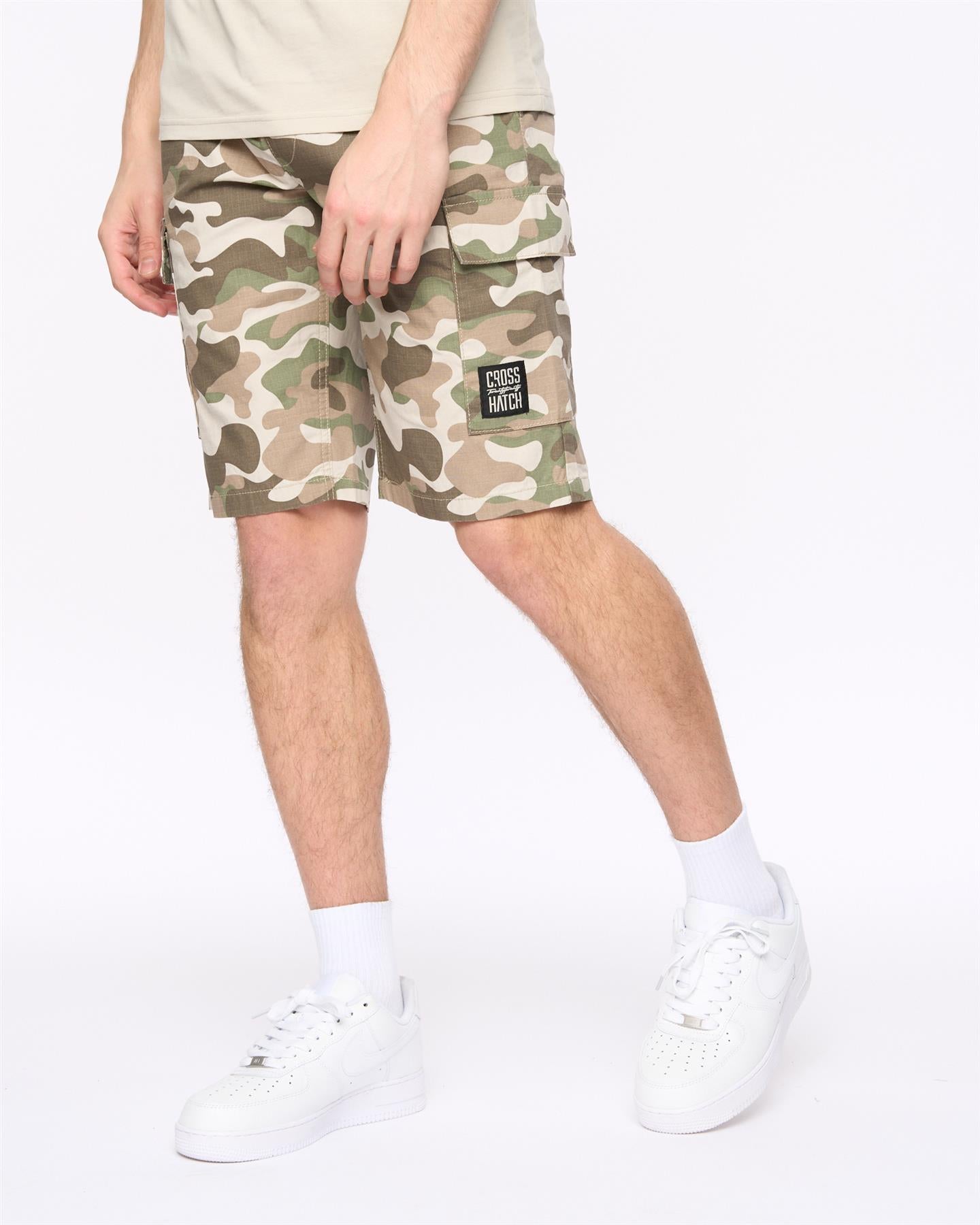 Mens Camtort Camo Shorts Pebble