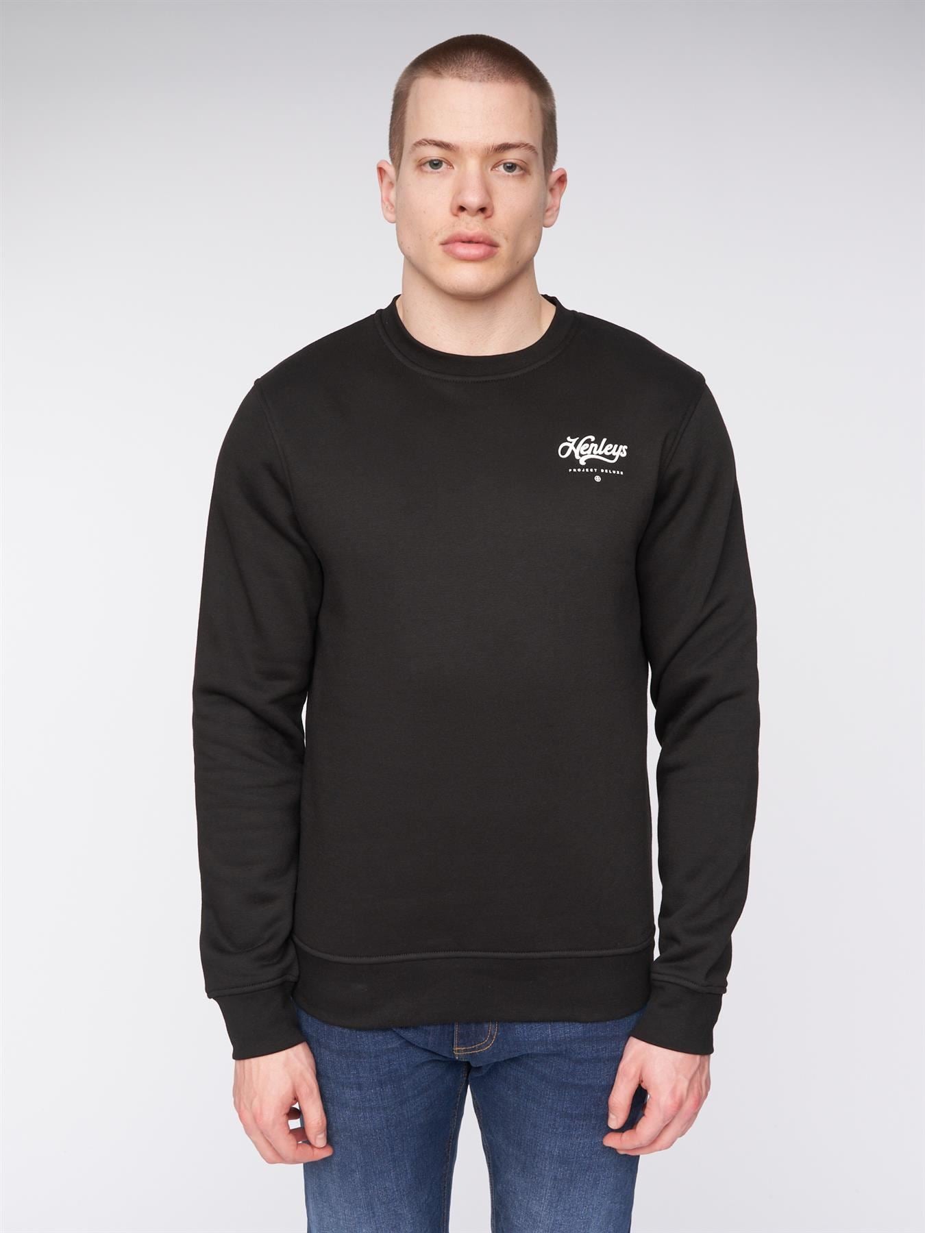Mens Scripthen Crew Sweat Black
