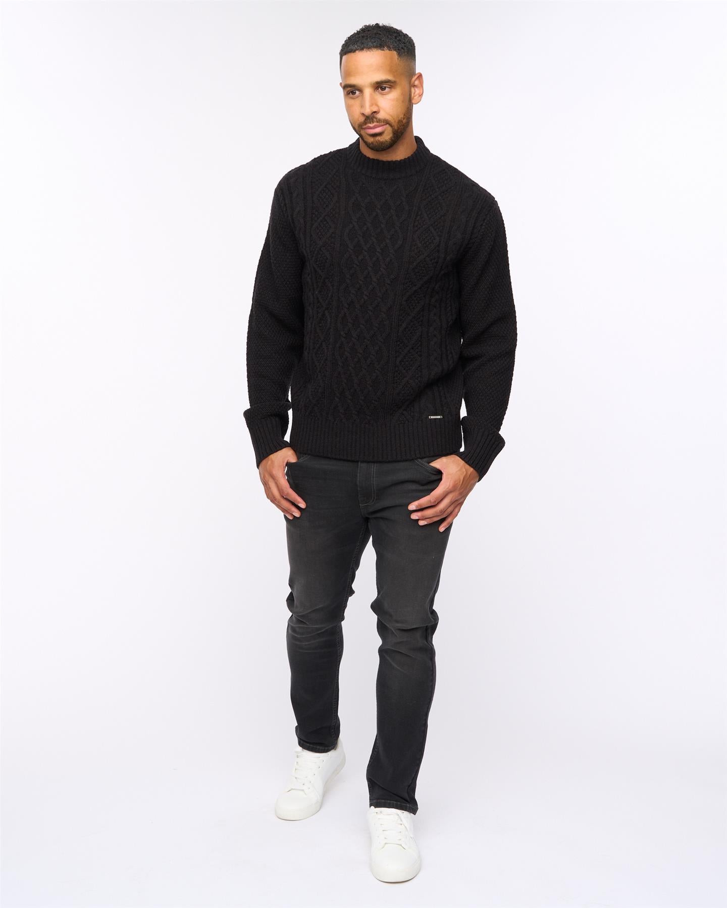 Brocksten Cable Knit Jumper Black