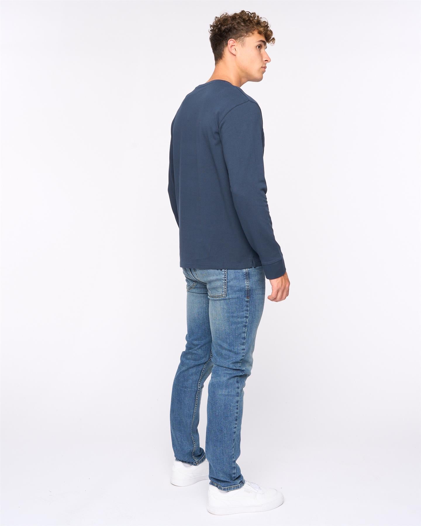 Mens Apsley Long Sleeve T-Shirt Navy