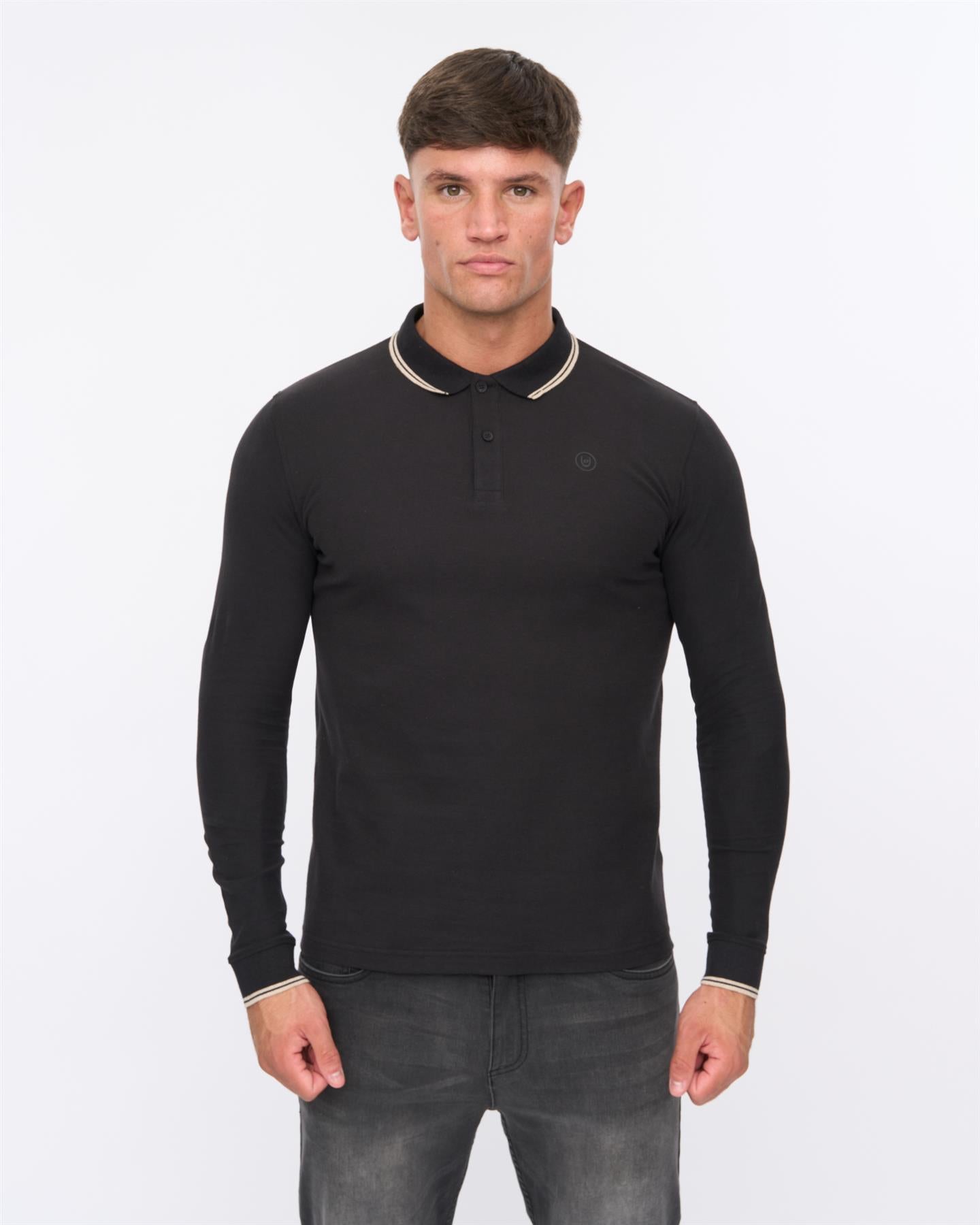 Mens Roxberry Long Sleeve Polo Black