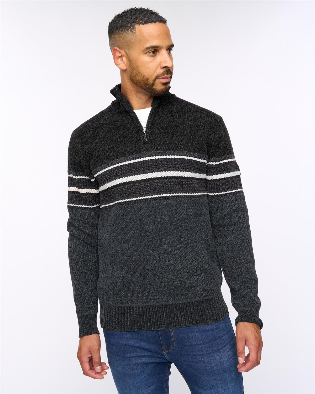 Feldstan 1/4 Zip Jumper Black/Charcoal