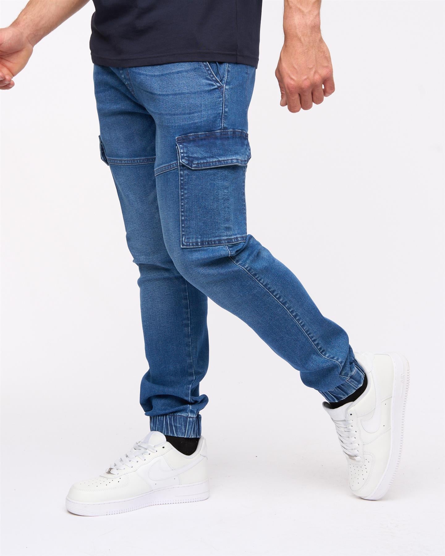 Malimore Cargo Cuff Jeans Stone Wash