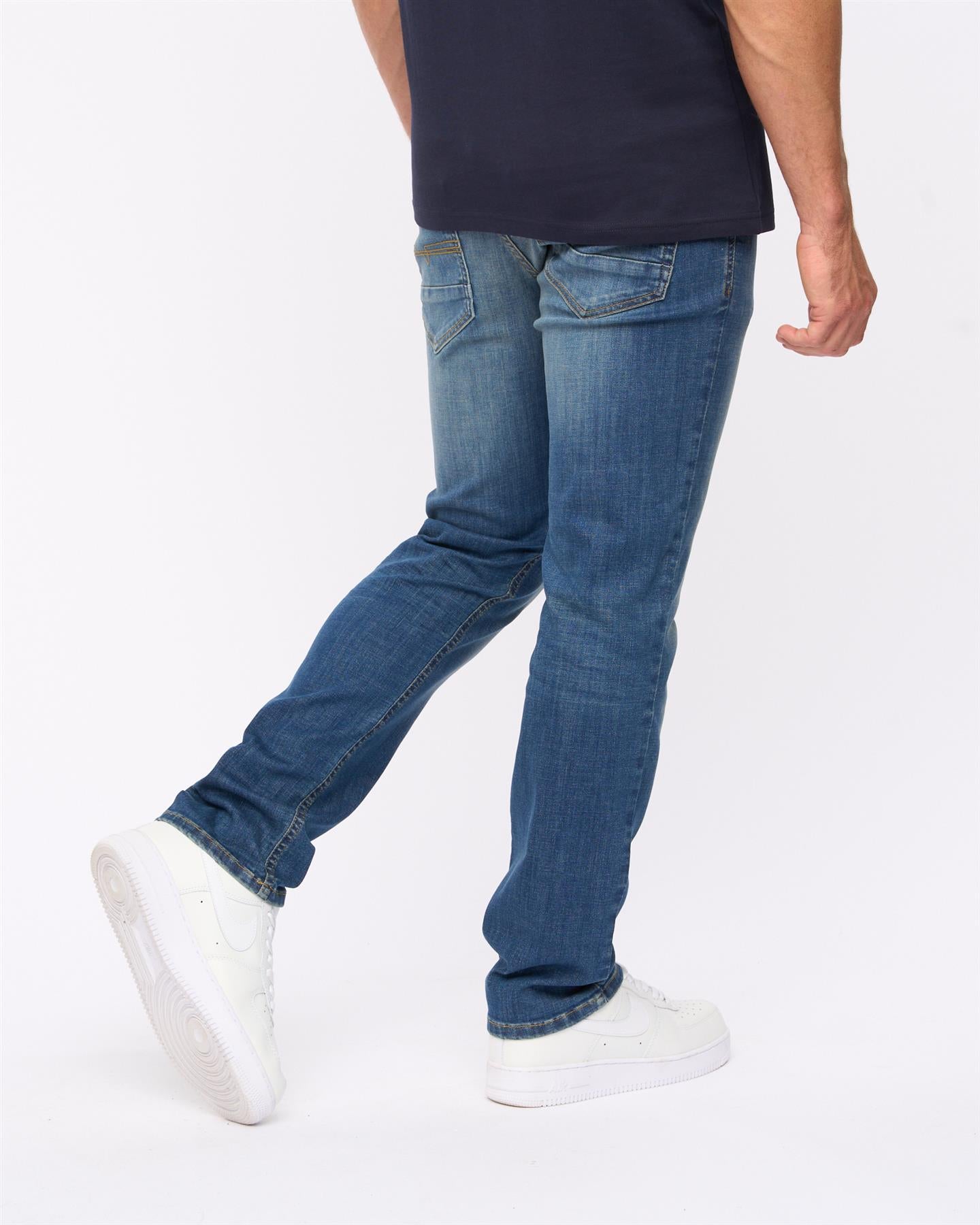 Mens Chas Straight Fit Jeans Mid Wash