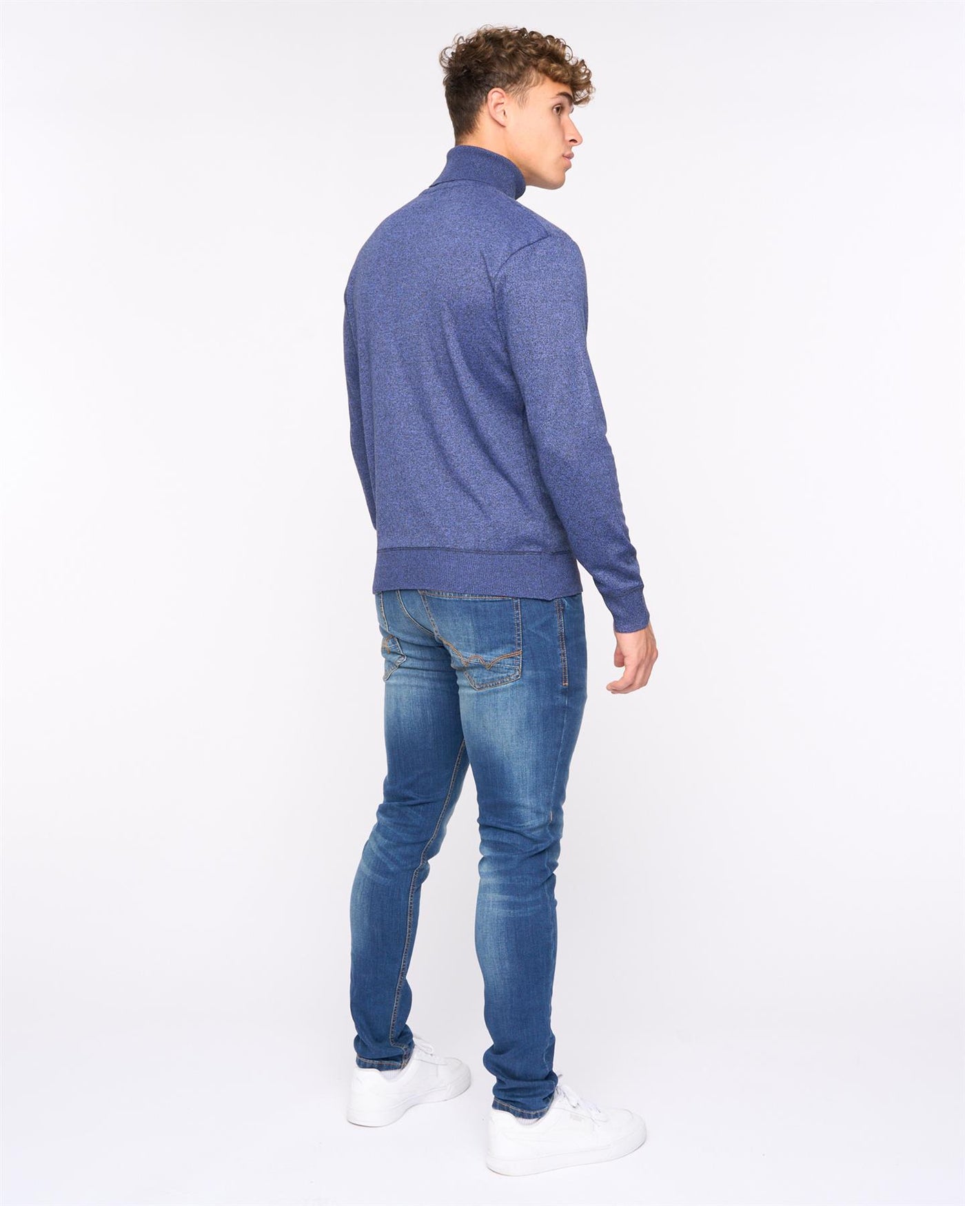 Mens  Cliveden Turtle Neck Knit Denim Marl