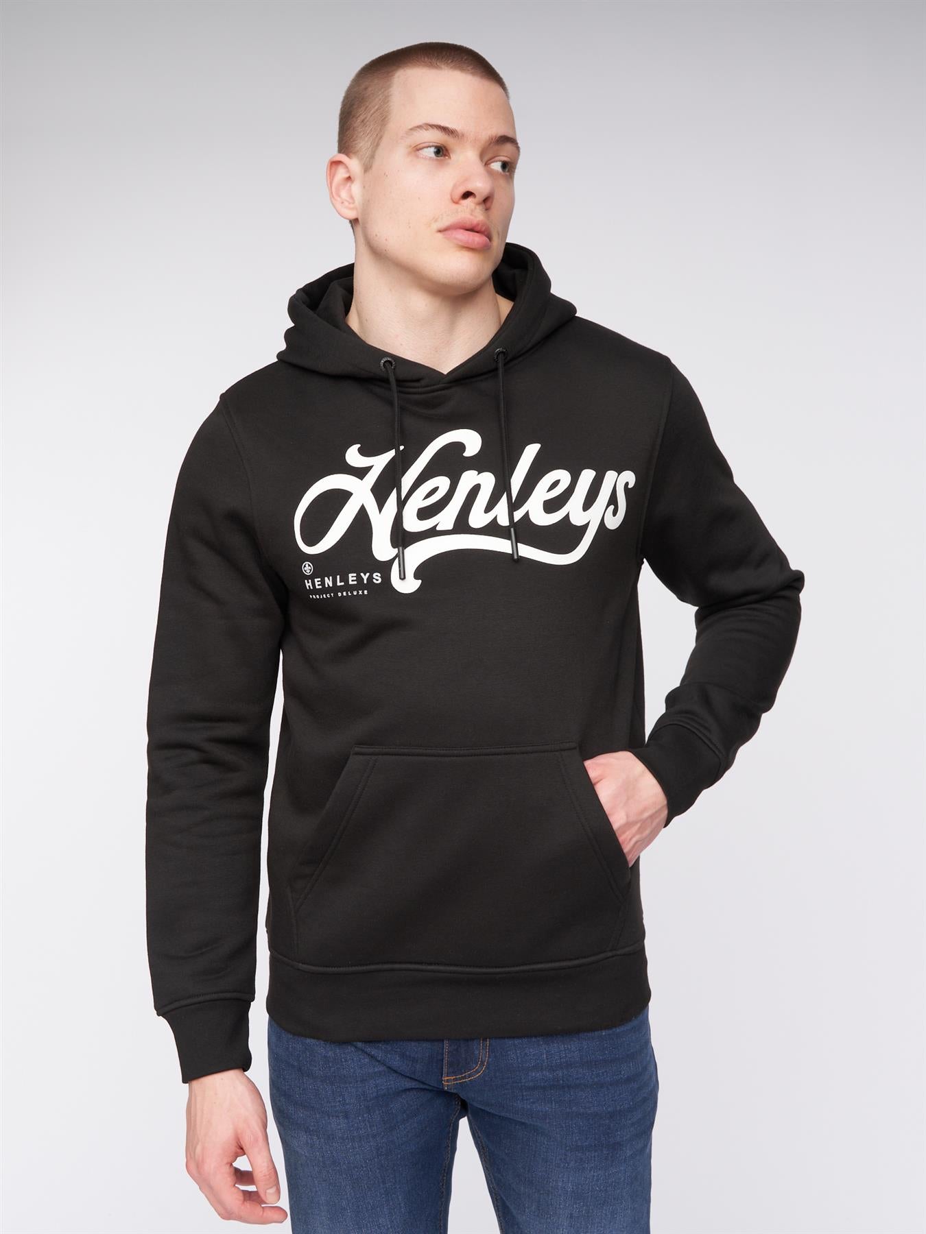 Mens Scripthen Hoodie Black