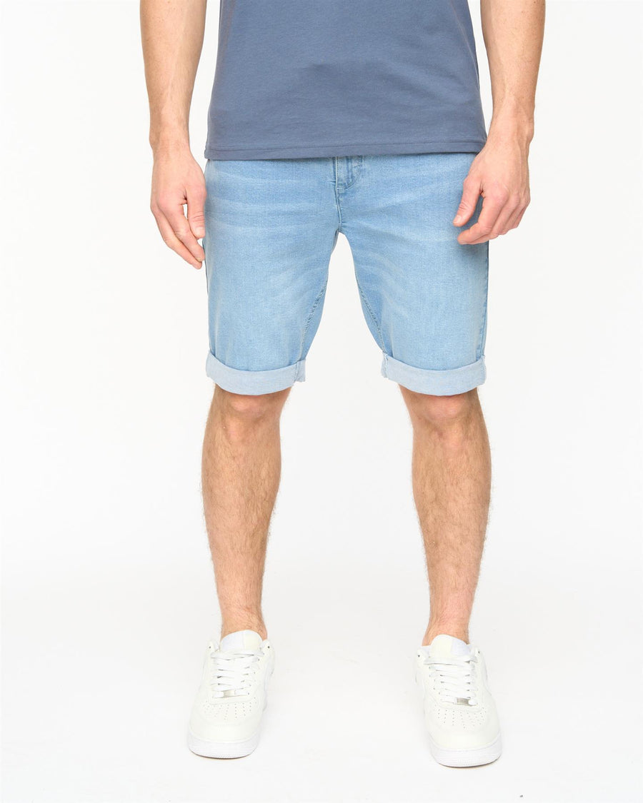 Mens Youlgreeve Belted Denim Shorts Light Wash