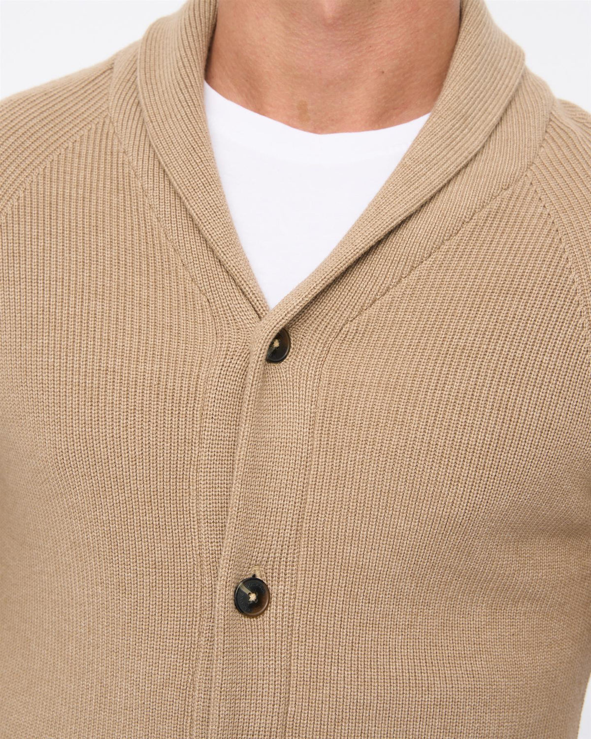 Mens Venosa Shawl Cardigan Stone