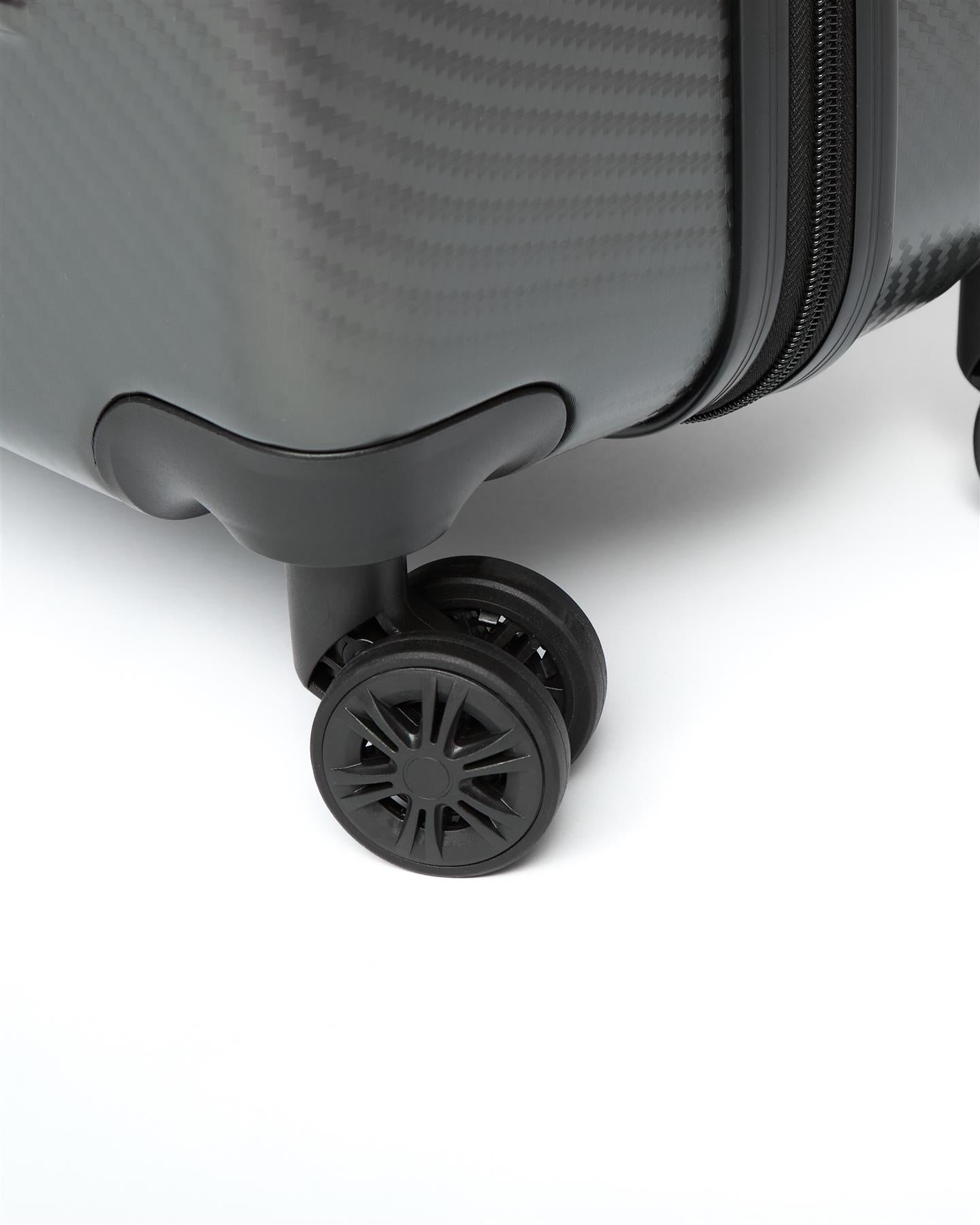 Mens Escapade Embossed Suitcase 3pk Charcoal