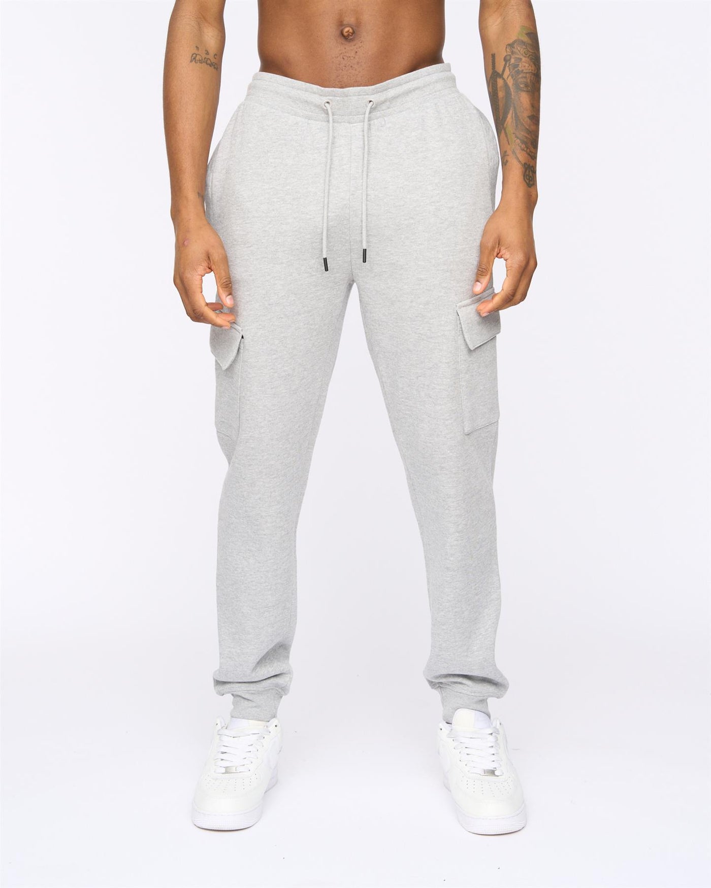 Mens Crosby Cargo Joggers Grey Marl
