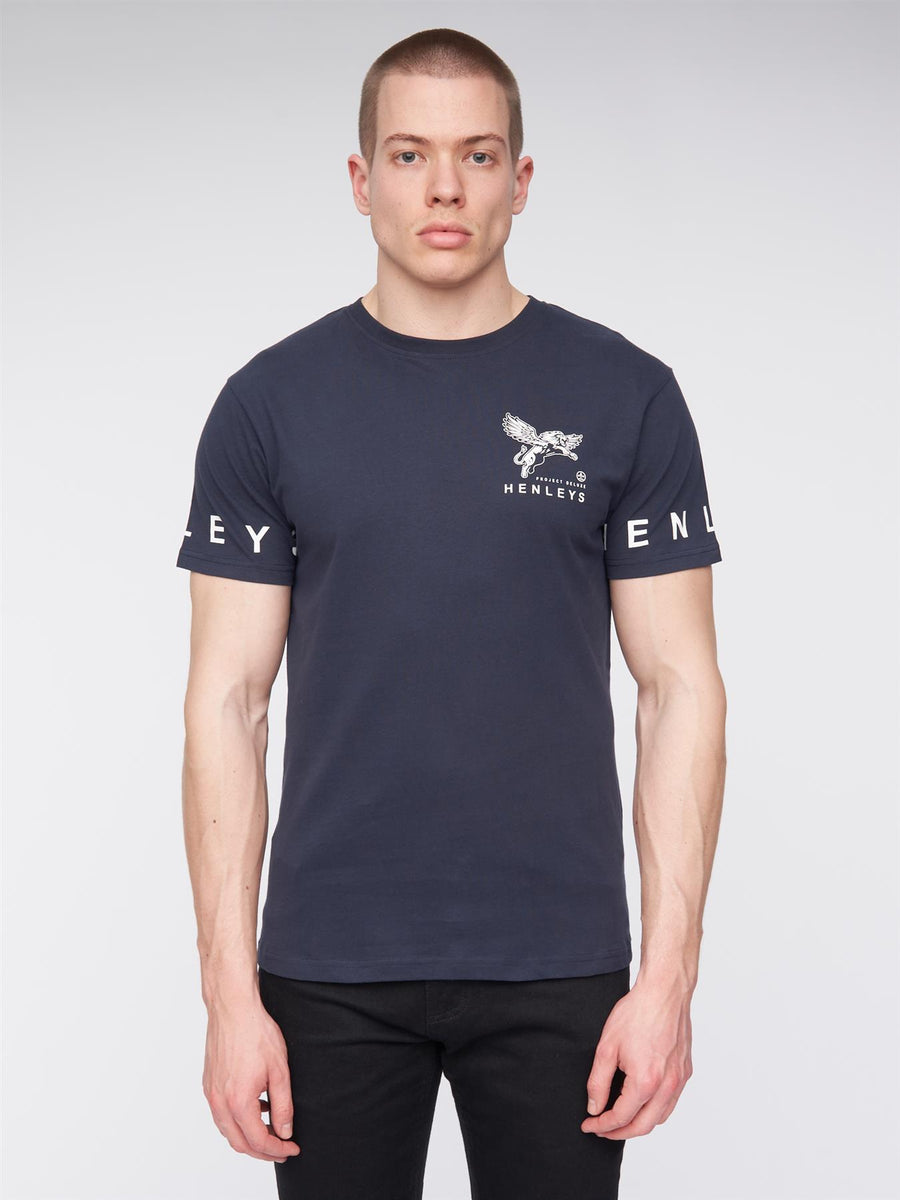Mens Henflare T-Shirt Navy