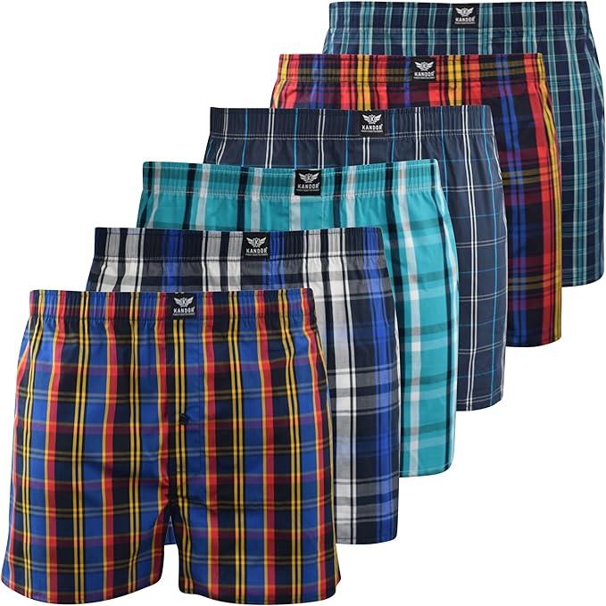 Men's Hexster Woven Boxers 6pk Blues