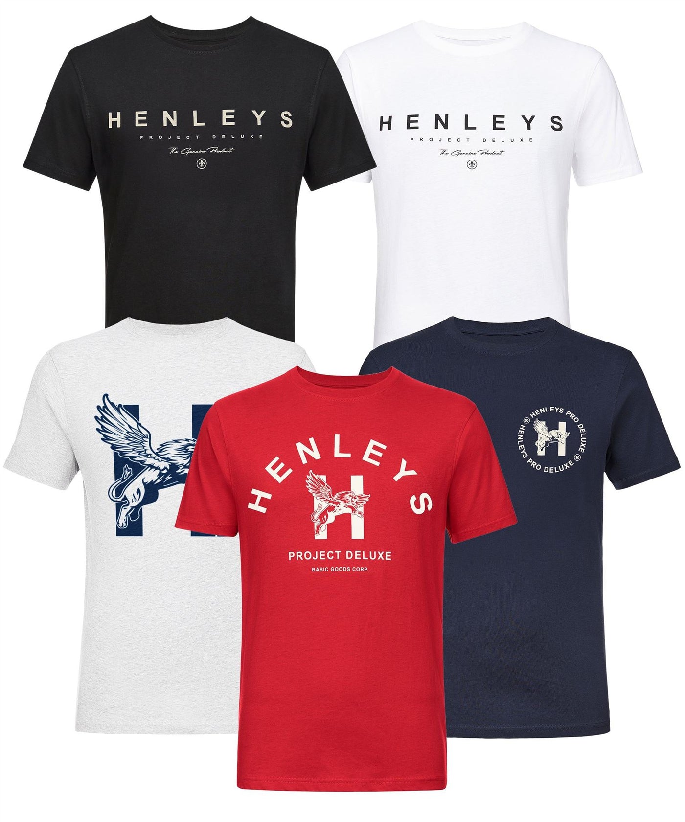 Mens Graphen T-Shirt 5pk Assorted