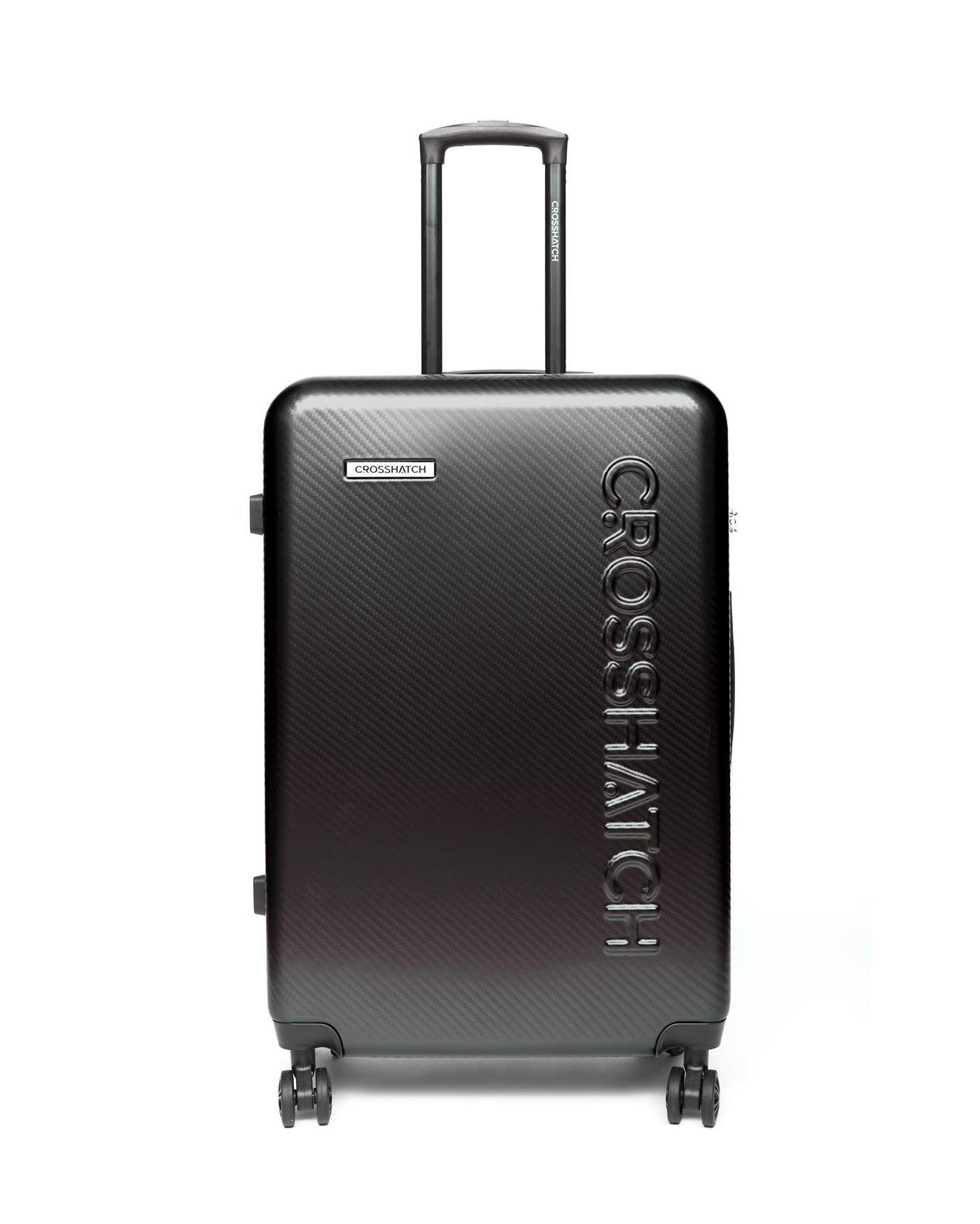 Mens Escapade Embossed Suitcase 3pk Black