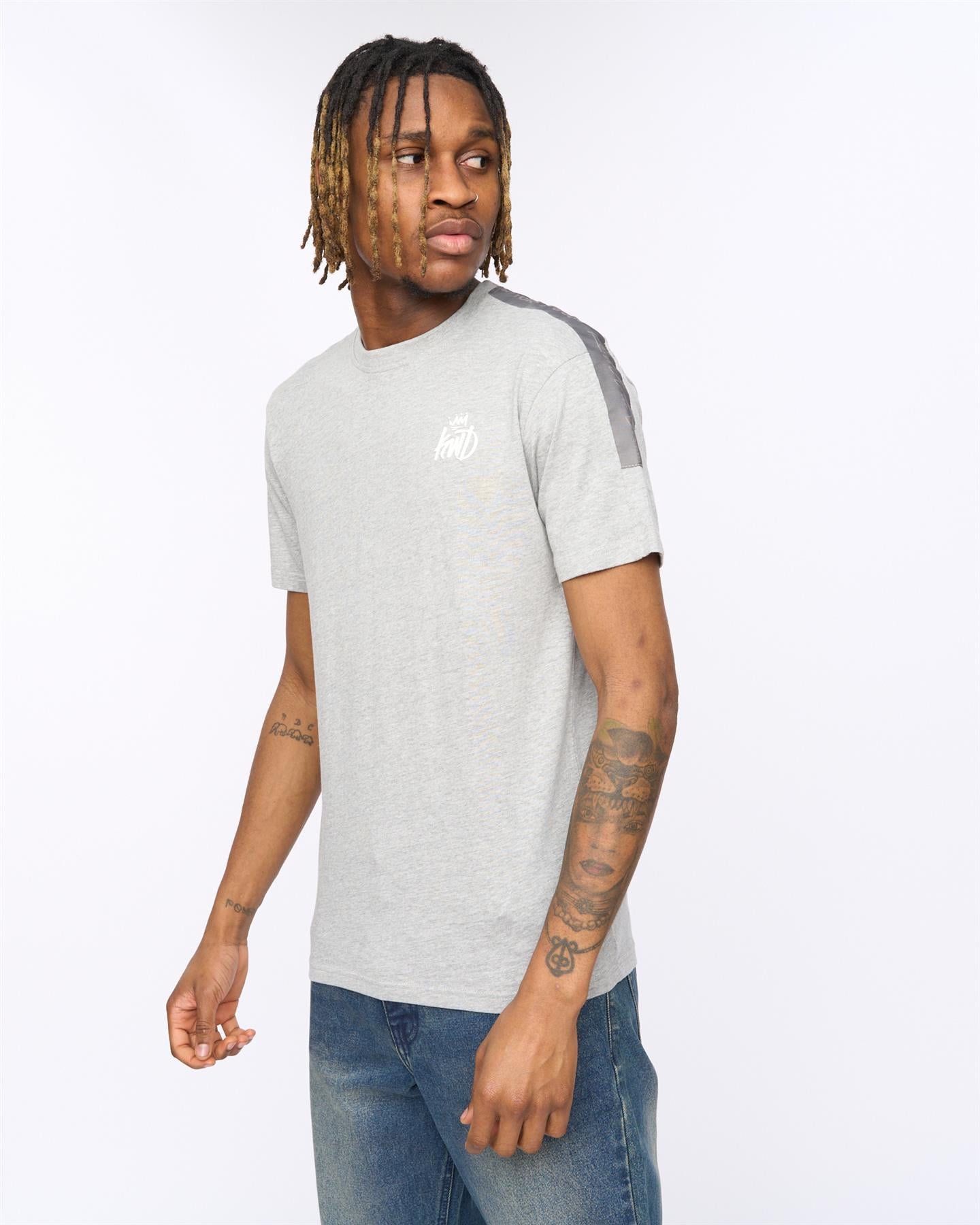 Mens Tapelny T-Shirt Grey Marl
