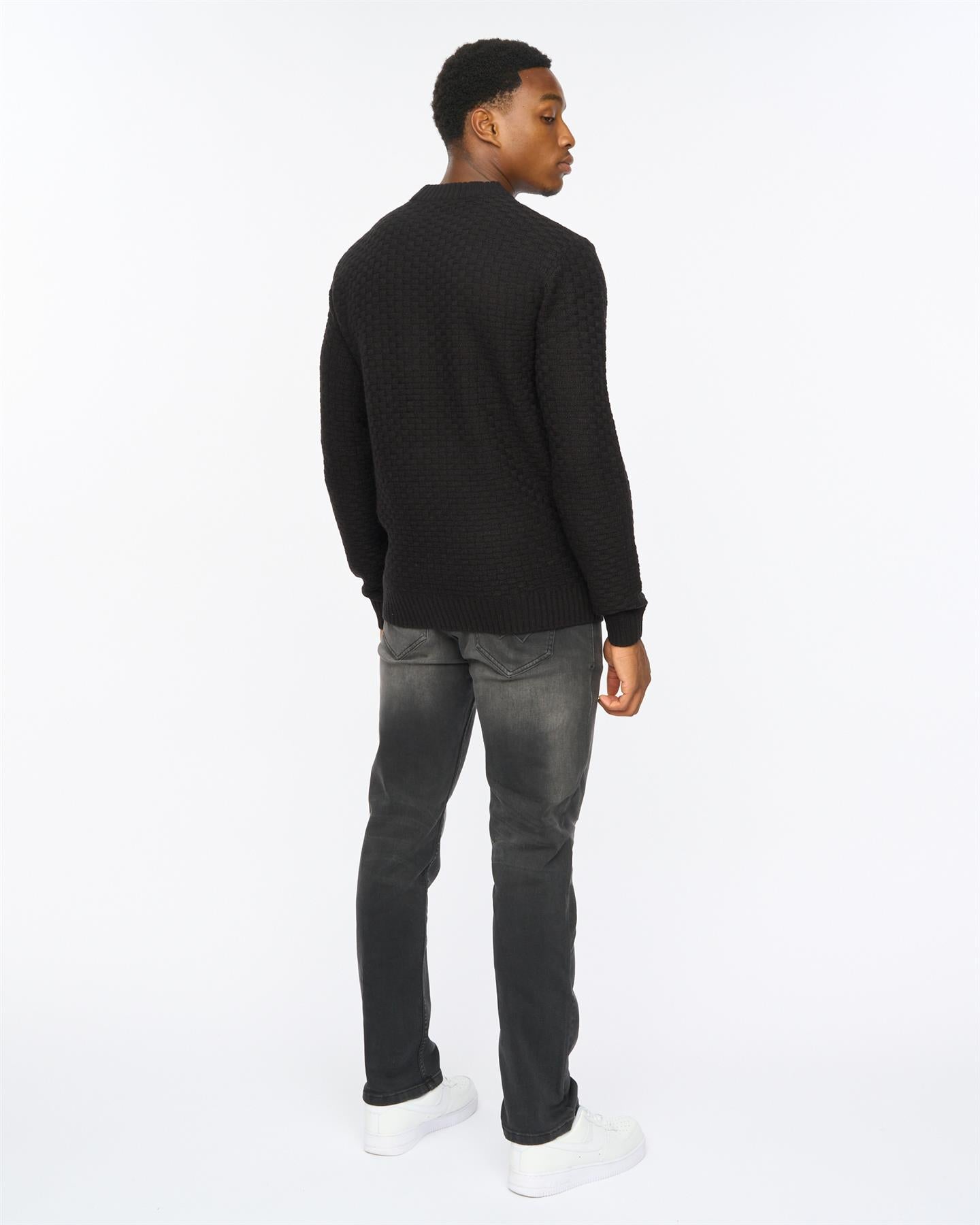 Mens Matera Textured Knit Black