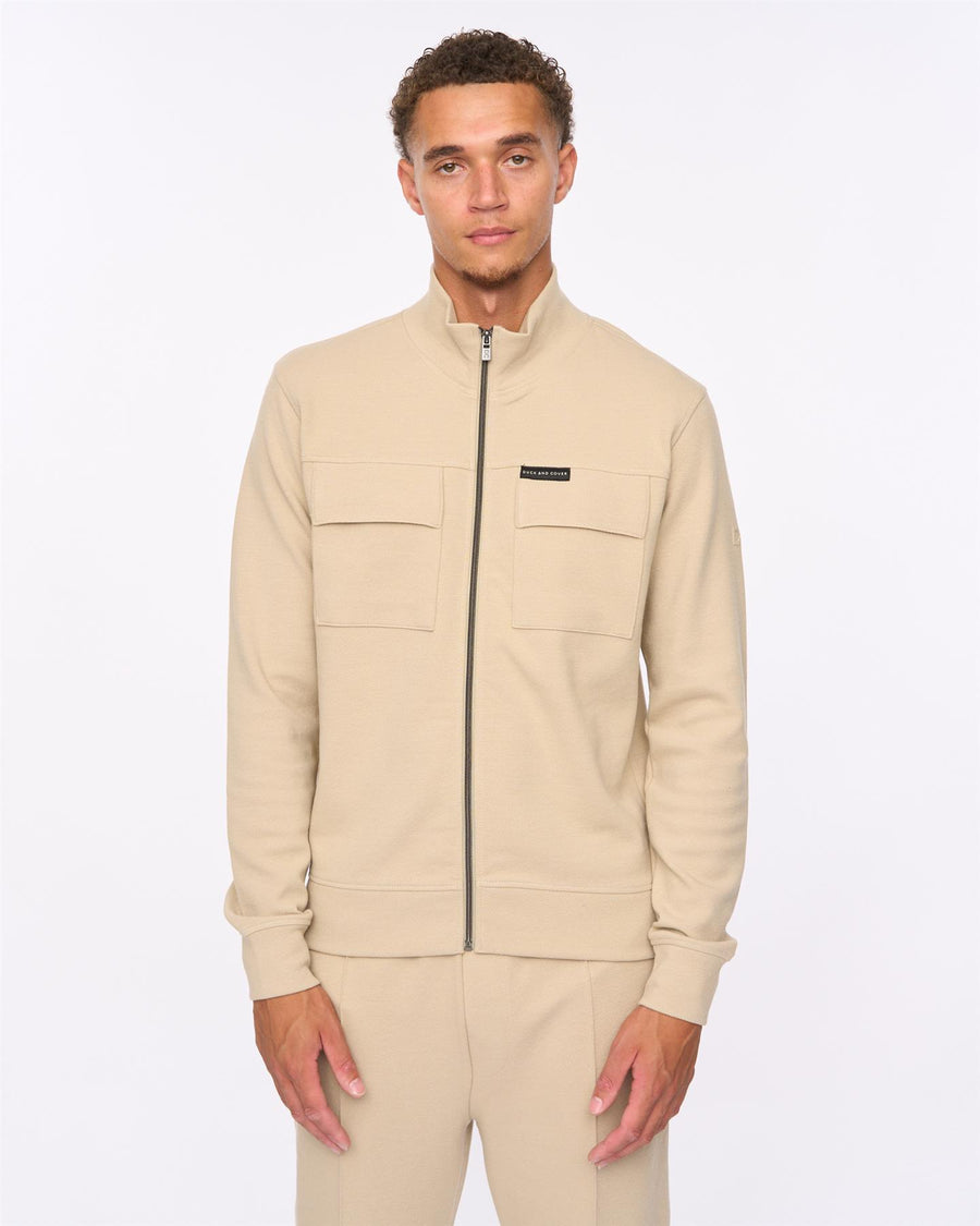 Mens Tames Zip Thru Sweat Stone