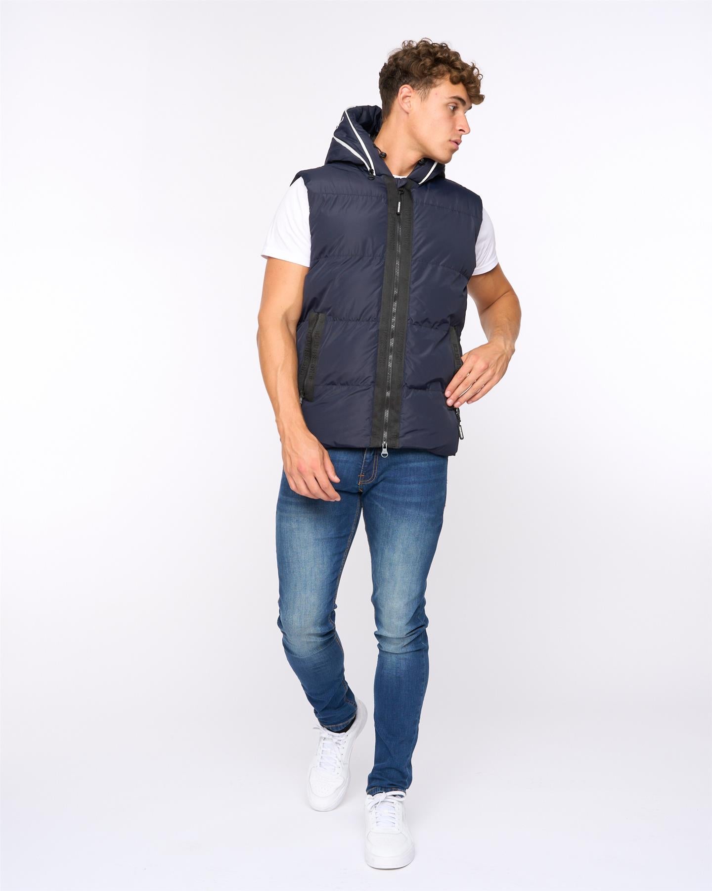 Mens Sandbox Hooded Gilet Navy