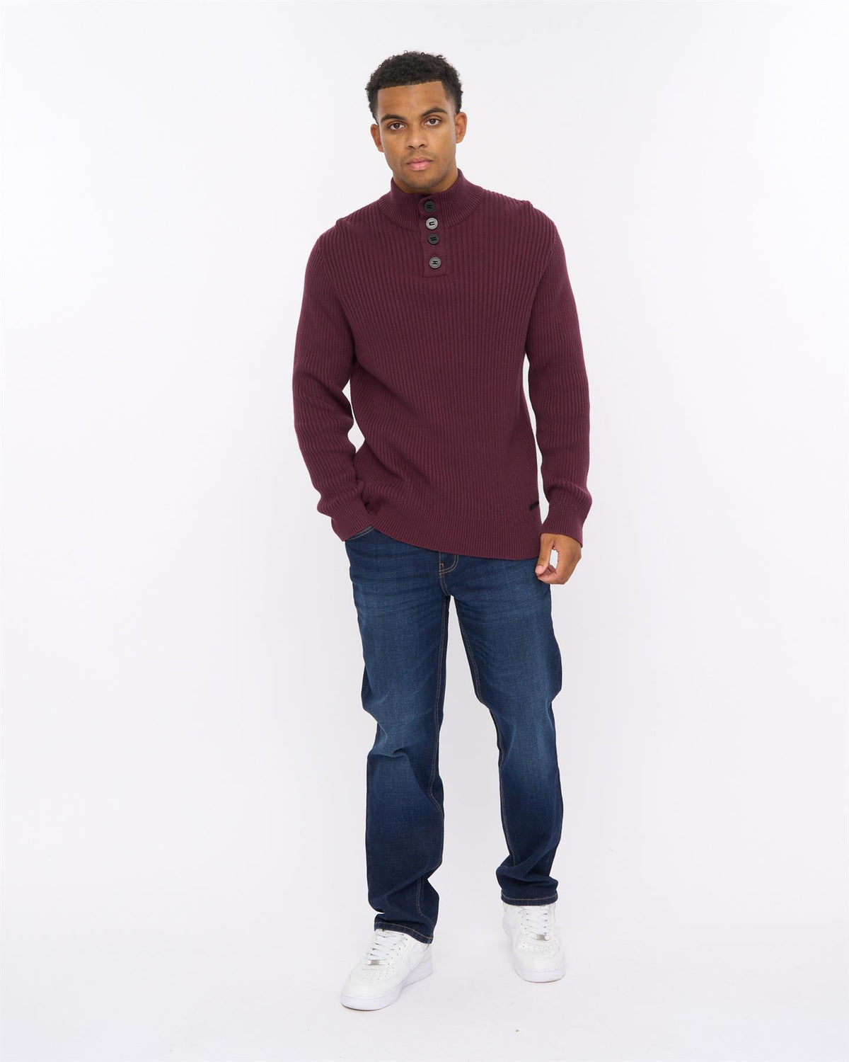 Mens Wellburys Chunky Knit Raisin