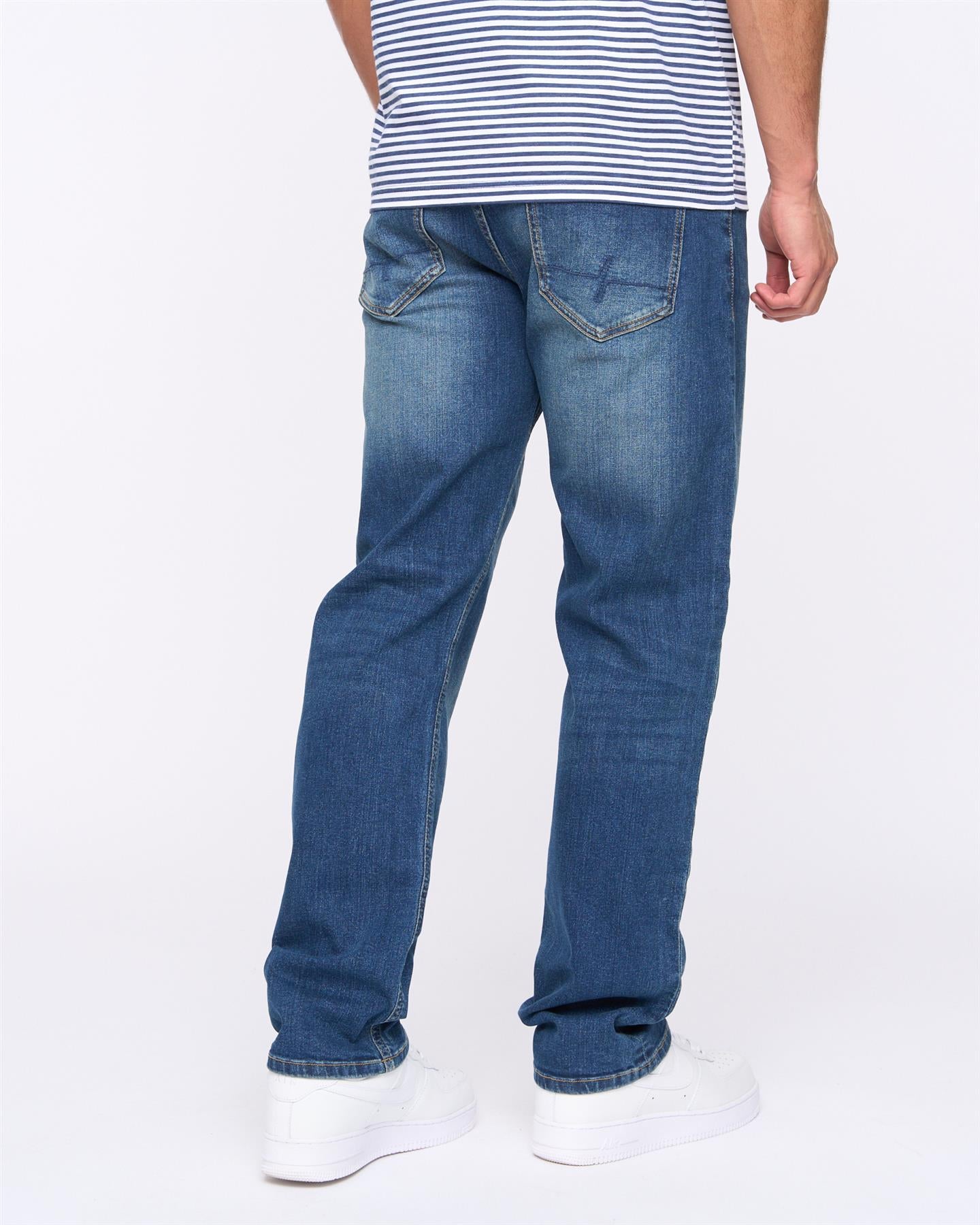 Mens Breeze Straight Fit Jeans Stone Wash
