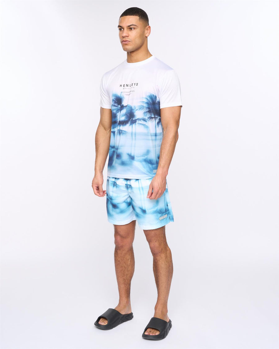 Mens Hennicane Swim Shorts Denim Blue