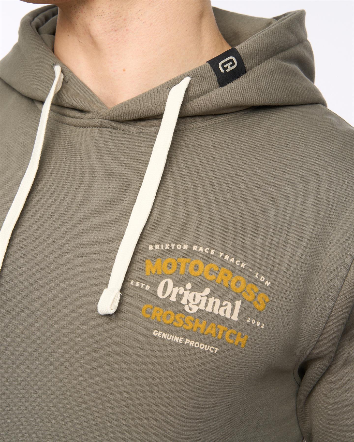 Mens Motocross Hoodie Olive