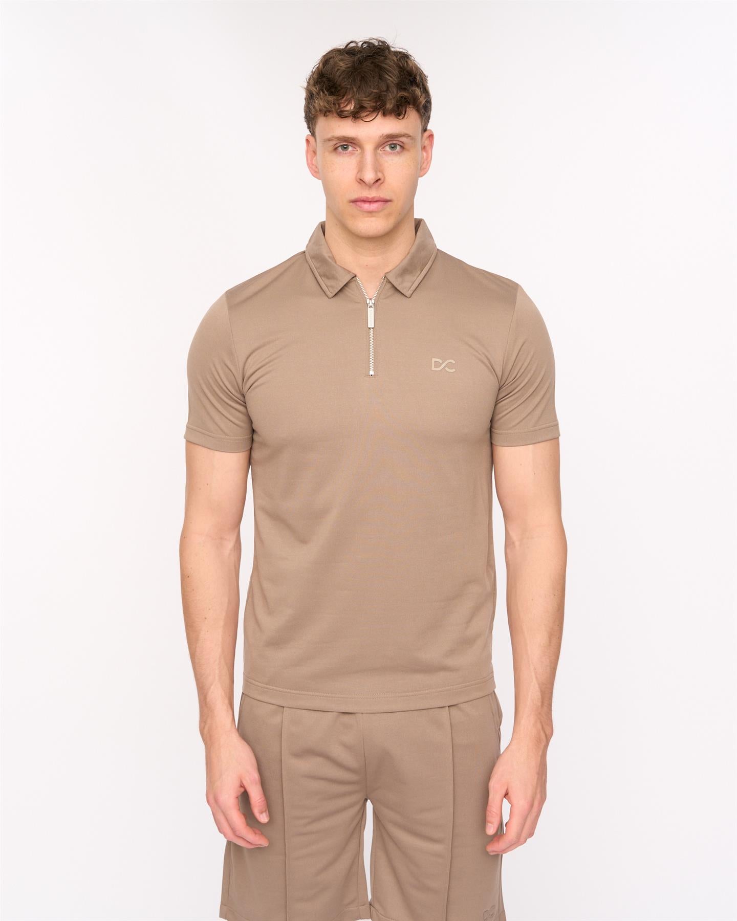 Mens Medford Polo & Shorts Set Taupe