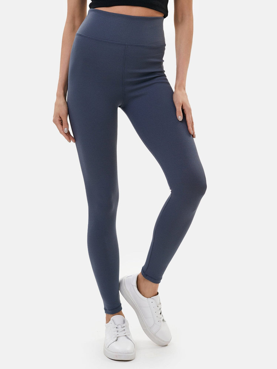 Womens Zelal Ribbed Leggings Anthracite