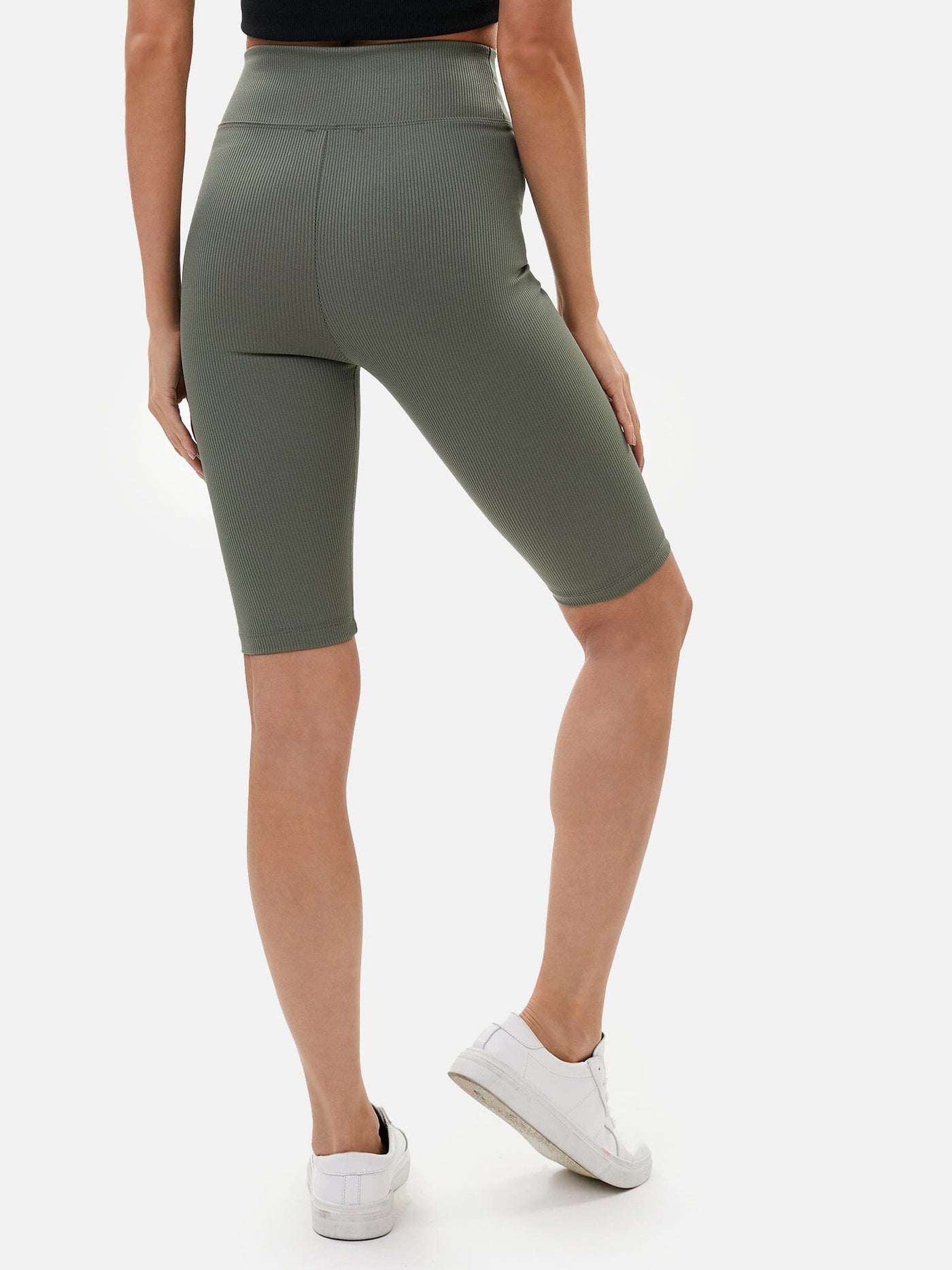 Womens Mira Ribbed Shorts Olive