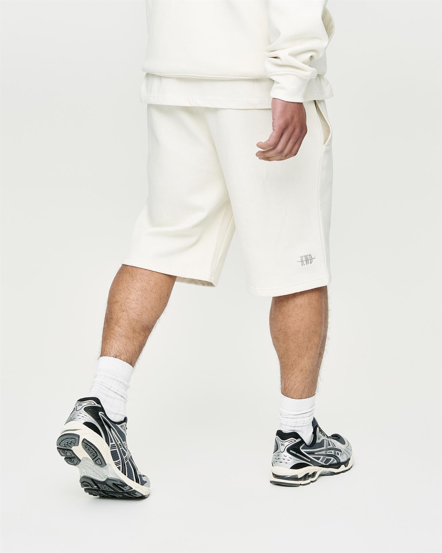 Mens Studio Scripted Jog Shorts Off White