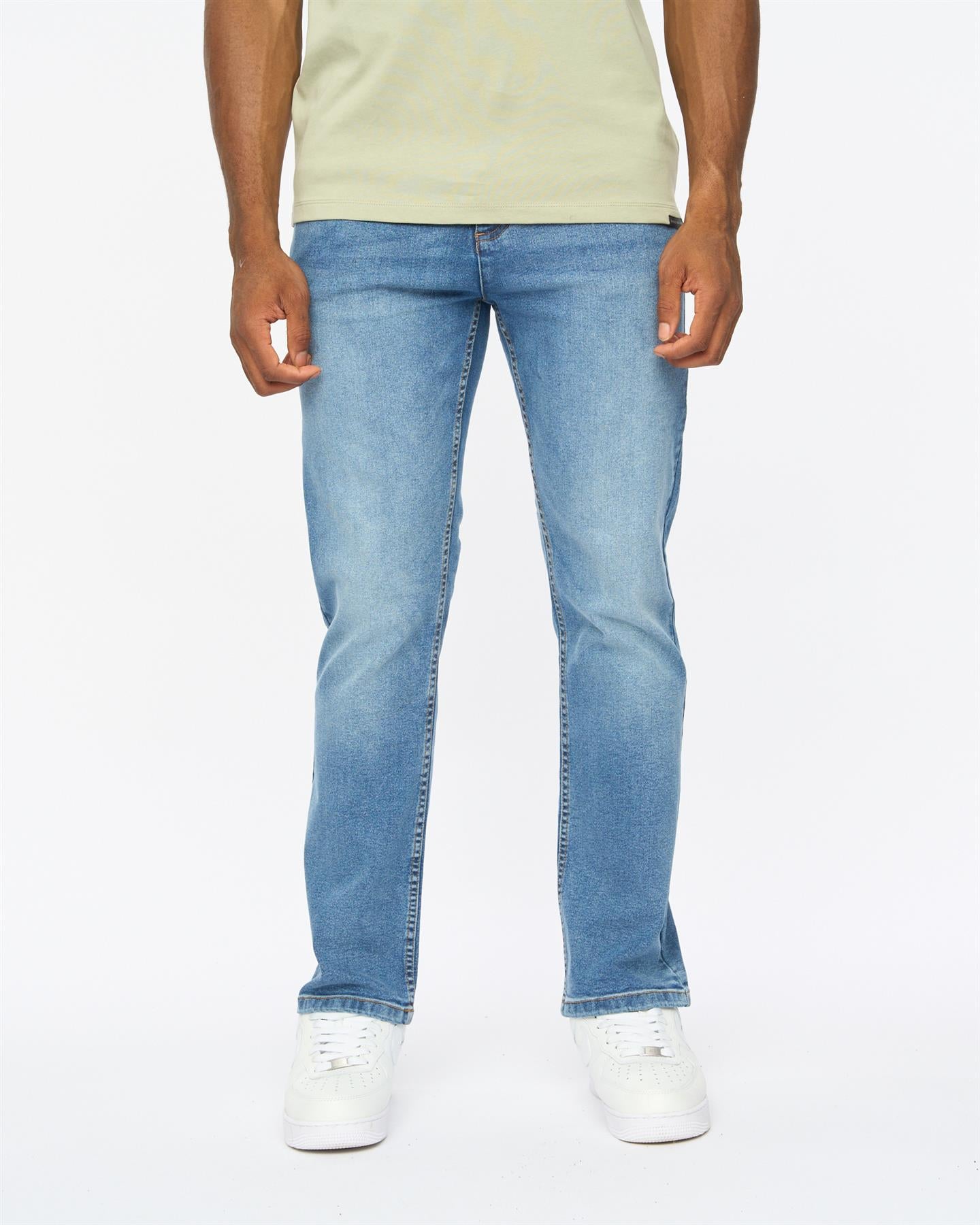 Mens Janstar Straight Leg Jeans Stone Wash