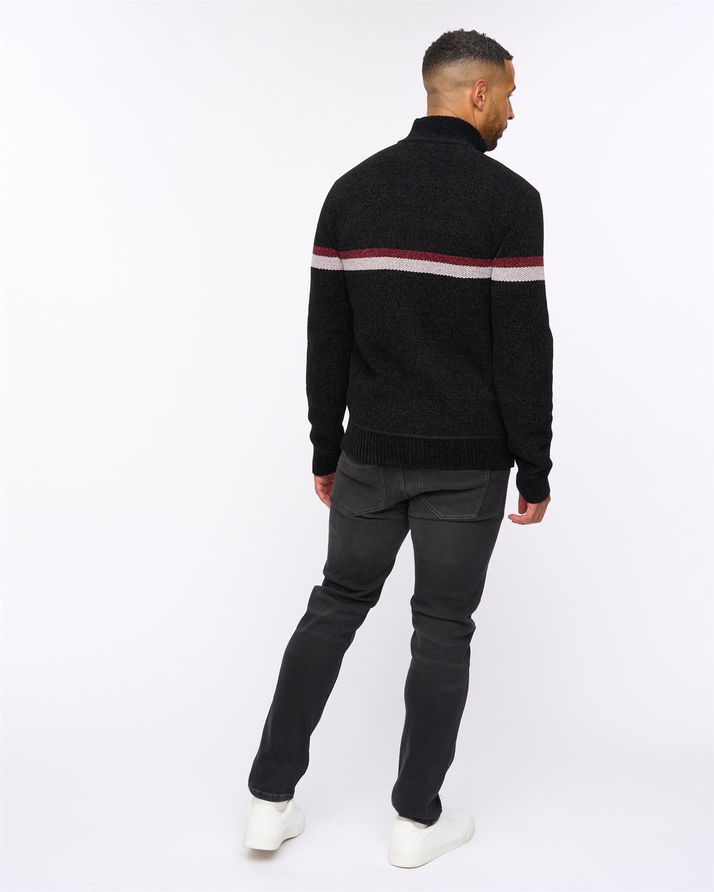 Stampton Chenille Full Zip Jumper Black