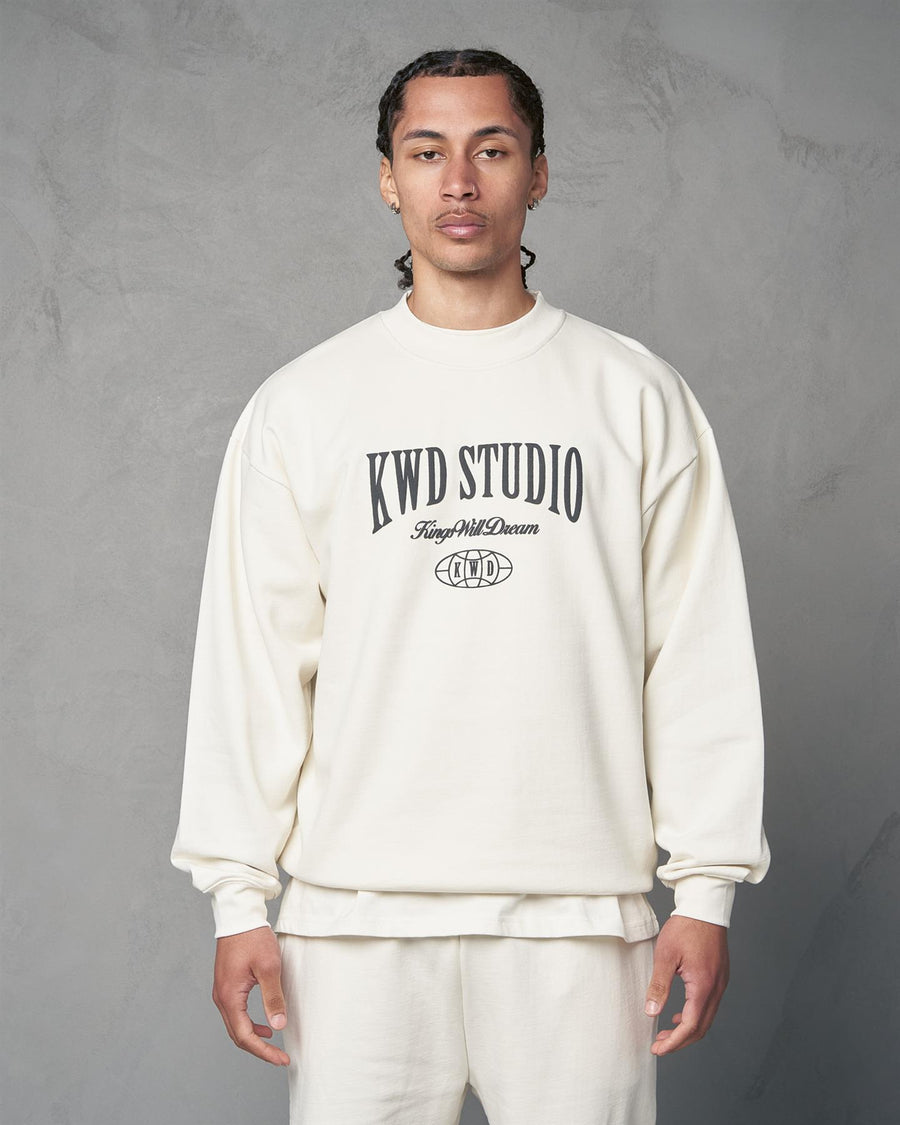 Mens Studio Studios Crew Sweat Off White