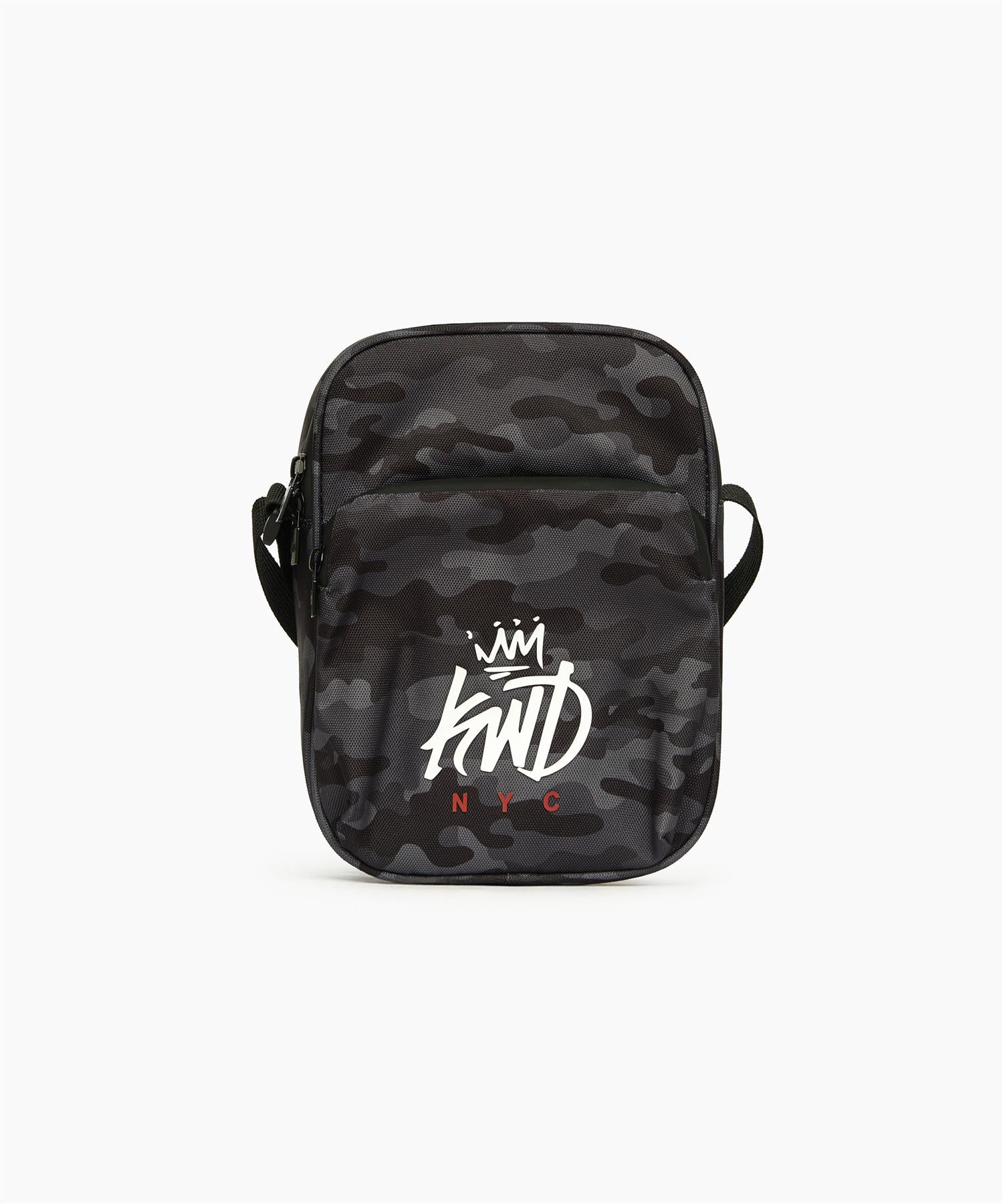 Mens Kayencee Cross Body Bag Black Camo