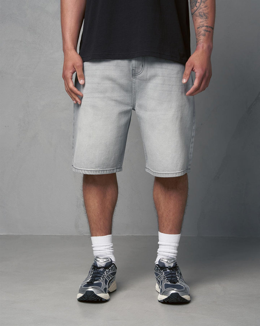 Mens Studio Dubl Jorts Light Grey Wash