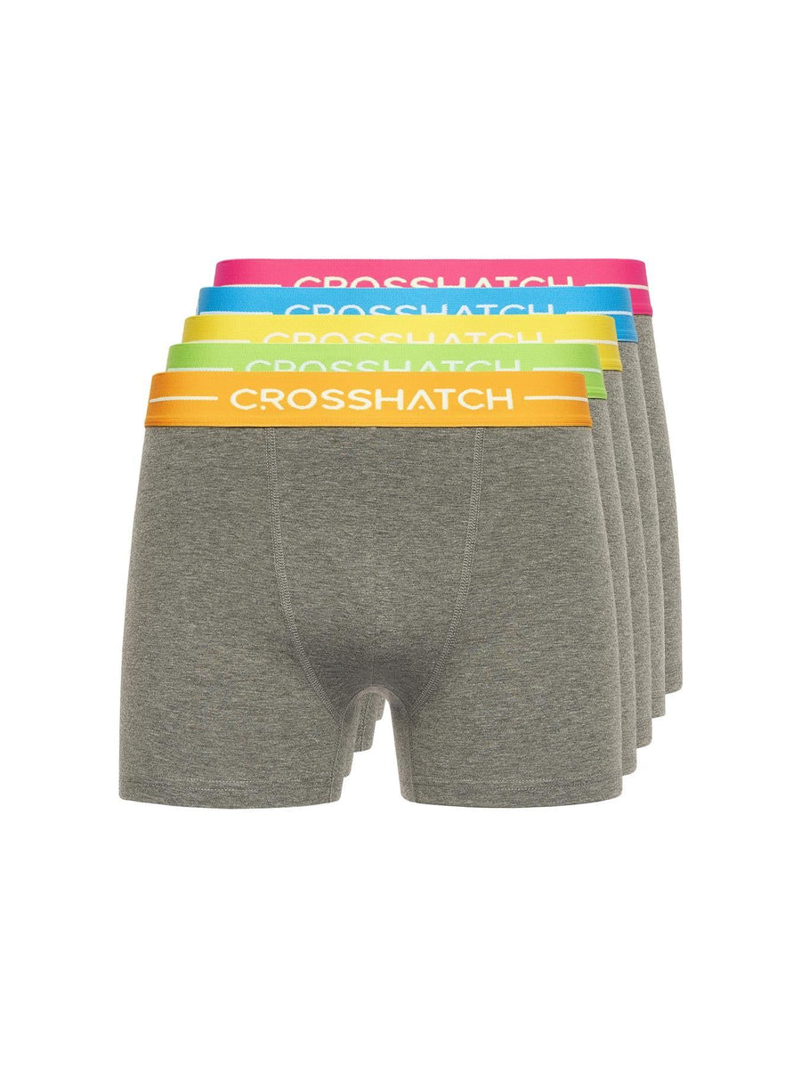 Mens Astral Bright Boxers 5pk Charcoal Marl