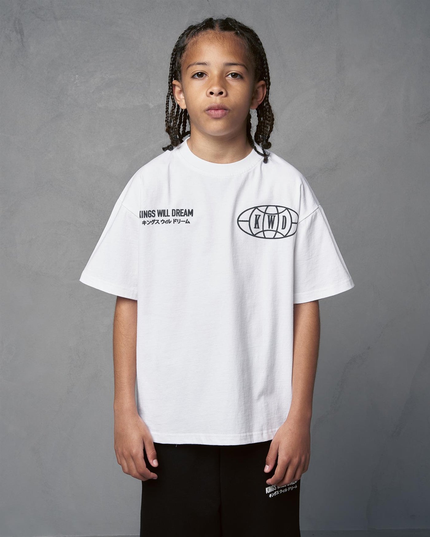 Kids Boys Studio Duo Line T-Shirt Optic White