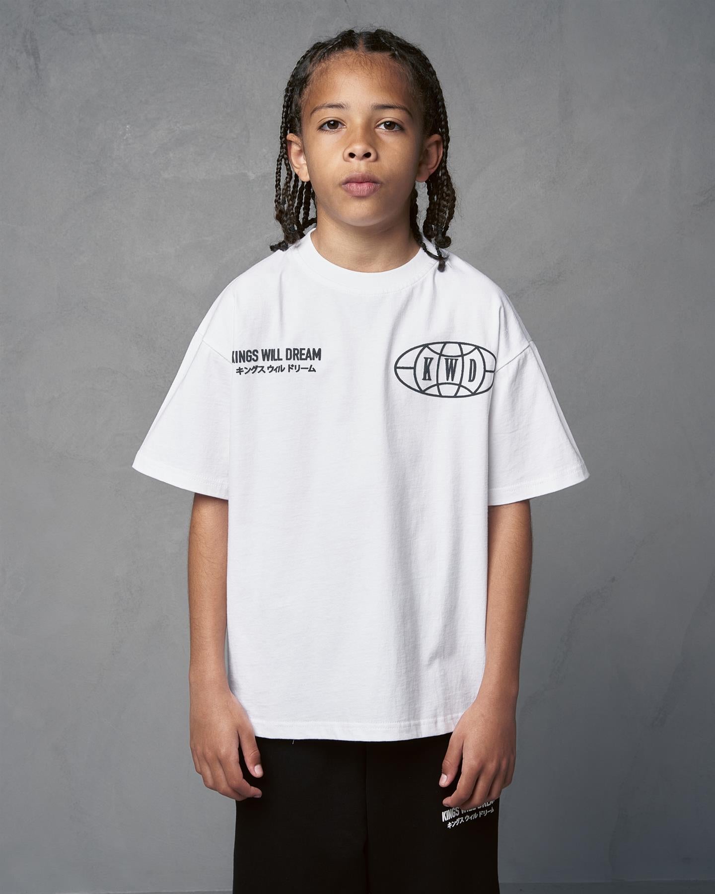 Kids Boys Studio Duo Line T-Shirt Optic White